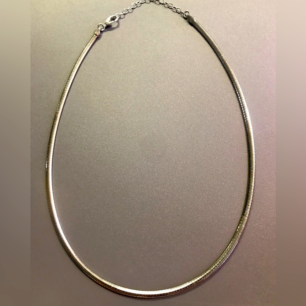 Italian Silver Necklace VTG 16” with 2 inch Extender (Extender/clasp not silver)